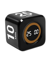 WAFHX Pomodoro Timer Cube front view shows compact desk-friendly design.