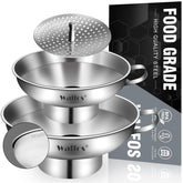Walfos wide-mouth funnel with handle for smooth jar filling