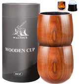 WALNDUX Charred Whiskey Glasses Set close-up of handcrafted wood grain for premium sipping