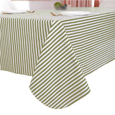 Walrus heavy-duty vinyl tablecloth stripe pattern protects 60x84 inch tables and cleans easily