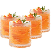 WANYISHUN hobnail glass set with beaded design for elegant table service.