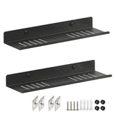 WANYISHUN over-sink shelf black 40cm keeps vanity organized and clutter-free.