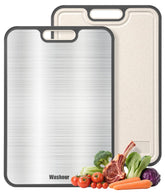 Washour titanium cutting board, double-sided for versatile prep and ingredient separation.