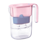 Waterdrop alkaline pitcher pink front view, compact 7-cup design for home hydration