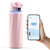 WaterH BOOST bottle with LED ring indicator shows hydration progress.