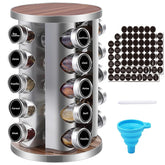 WAYDA rotating spice rack with twenty glass jars keeps your spices neatly organized.