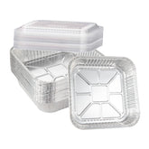Waytiffer 20-pack disposable aluminum tins with 8-inch square pans for sturdy, convenient packaging.