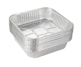 Waytiffer 25-pack 8x8 aluminum foil pans, top view, for quick prep and packaging.
