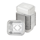 Waytiffer aluminum foil pan with lid, compact 5.5 x 4.5 inch size for individual meals.