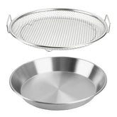 WBJKZJD oil filter tray in stainless steel, 10.2 inch diameter for draining fried foods.