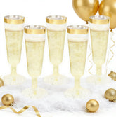 WDF champagne flutes 6oz glitter gold close-up for weddings enhances festive toasts