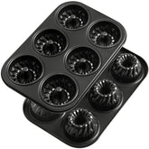 Webake Mini Fluted Tube Pan setup with six cups for uniform mini cakes and versatile baking.