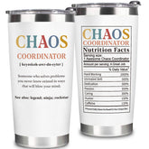 WECACYD Chaos Coordinator tumbler with front print for workplace gifting