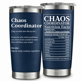 wecacyd chaos coordinator tumbler front view in navy keeps drinks ready on the go