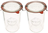 WECK 743 mold jar set of two, clear glass, ideal for bulk storage.