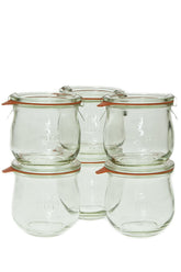 WECK 746 tulip jar set with lids and clamps, ideal for versatile canning.