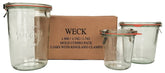 WECK mold jar clear glass for easy content identification and safe storage.