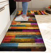 Weesire colorful wood abstract kitchen mats for stylish comfort