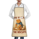 Weiscode cute orange cat chef apron with front pocket for easy utensil storage.