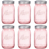 Wellife pink mason jar 32oz front view ideal for pantry organization and safe storage.