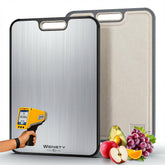 WENGTY titanium cutting board top view with dual surfaces for versatile prep