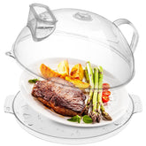 WENWELL microwave cover with water steamer for moisture-aware reheating.