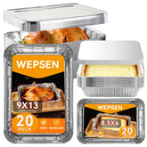 WEPSEN 40-pack large 9x13 pans with lids for oven-to-table serving