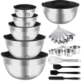 WEPSEN mixing bowls 7qt with lids for bulk prep and airtight storage