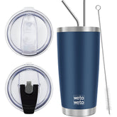 WETOWETO 20oz tumbler navy blue with lid for daily use