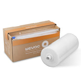 Wevac 11-inch roll with cutter seals fresh food efficiently for organized storage.