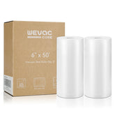 Wevac vacuum sealer bags 6x50 front view, built for long-lasting freshness.
