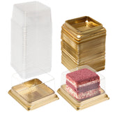 Wexpw single clear mooncake box with gold base, ideal for gifting and display.