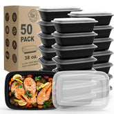 WGCC 38oz meal prep containers with sealed lids for leak-proof storage.