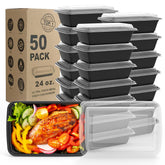 WGCC meal prep containers with lids, 50-pack, ideal for bulk planning.