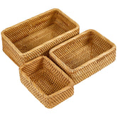 Whalehub natural rectangular baskets showcase woven texture for stylish storage.