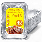 Whaleme 9x13 foil pan top view for baking and easy cleanup