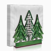 Whaline Christmas napkin holder tree buffalo plaid adds festive table charm.
