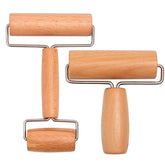 Whaline wood pastry roller with two rollers for versatile baking tasks