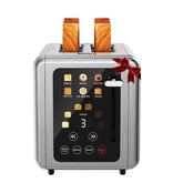 WHALL touch screen toaster 2-slice front view with digital timer for precise control.