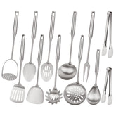 WHIFUTENS 18-10 stainless steel utensils set assembled for a complete kitchen kit