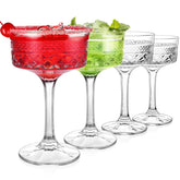 Whisquor 10oz coupe glasses for vibrant cocktails in crystal clarity