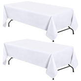 White Classic WEALUXE tablecloth close-up of durable 200 GSM fabric for frequent events