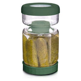 WhiteRhino glass pickle jar 34oz for easy brine viewing and portion control.