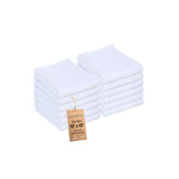 WHITEWRAP dish cloths folded to show thick absorbent cotton and soft texture.