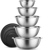 WHYSKO 10-piece stainless steel mixing bowls with lids for versatile food prep