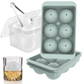 WIBIMEN large ice ball mold blue two-pack ideal for whiskey and cocktails.