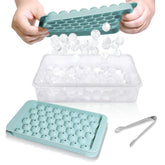 WIBIMEN round ice tray with lid for quick, easy-release ice cubes.