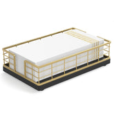 Wican guest towel holder tray in wooden oval design, ideal for bathroom or dining use.