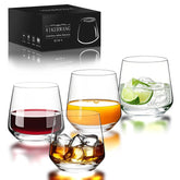Wikerwang stemless wine glasses set of four for everyday entertaining with elegant simplicity.