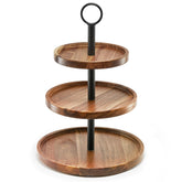 WILDMOS 3-tier cupcake stand top plate showcases desserts with rustic farmhouse appeal.